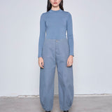 TESTA TOP PIMA BASICO ESCOTE ALTO AZUL