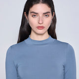 TESTA TOP PIMA BASICO ESCOTE ALTO AZUL