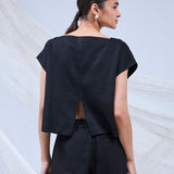 INEMURI TOP ESCOTE CUADRADO NEGRO