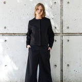 GLENN CHAQUETA POLERON CROP NEGRO