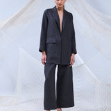 SASHIKO BLAZER MIDI NEGRO