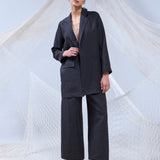 SASHIKO BLAZER MIDI NEGRO