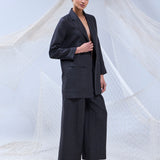 SASHIKO BLAZER MIDI NEGRO