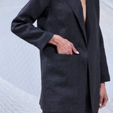SASHIKO BLAZER MIDI NEGRO