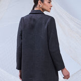 SASHIKO BLAZER MIDI NEGRO