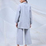 SASHIKO BLAZER MIDI GRIS