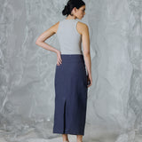 ASUNBARO FALDA LINO AZUL