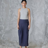 ASUNBARO FALDA LINO AZUL